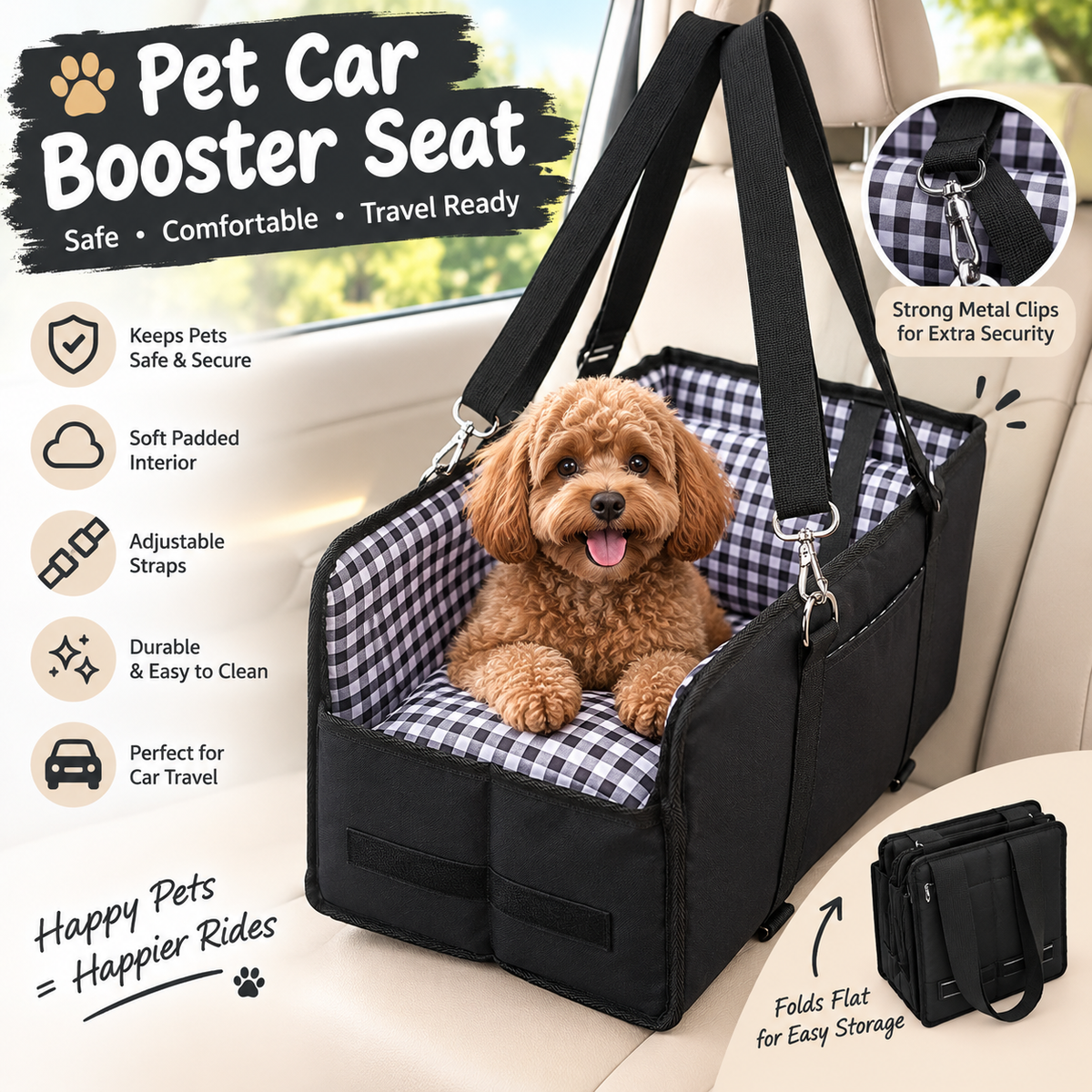 Pawvia SafeRide Dog Car Seat